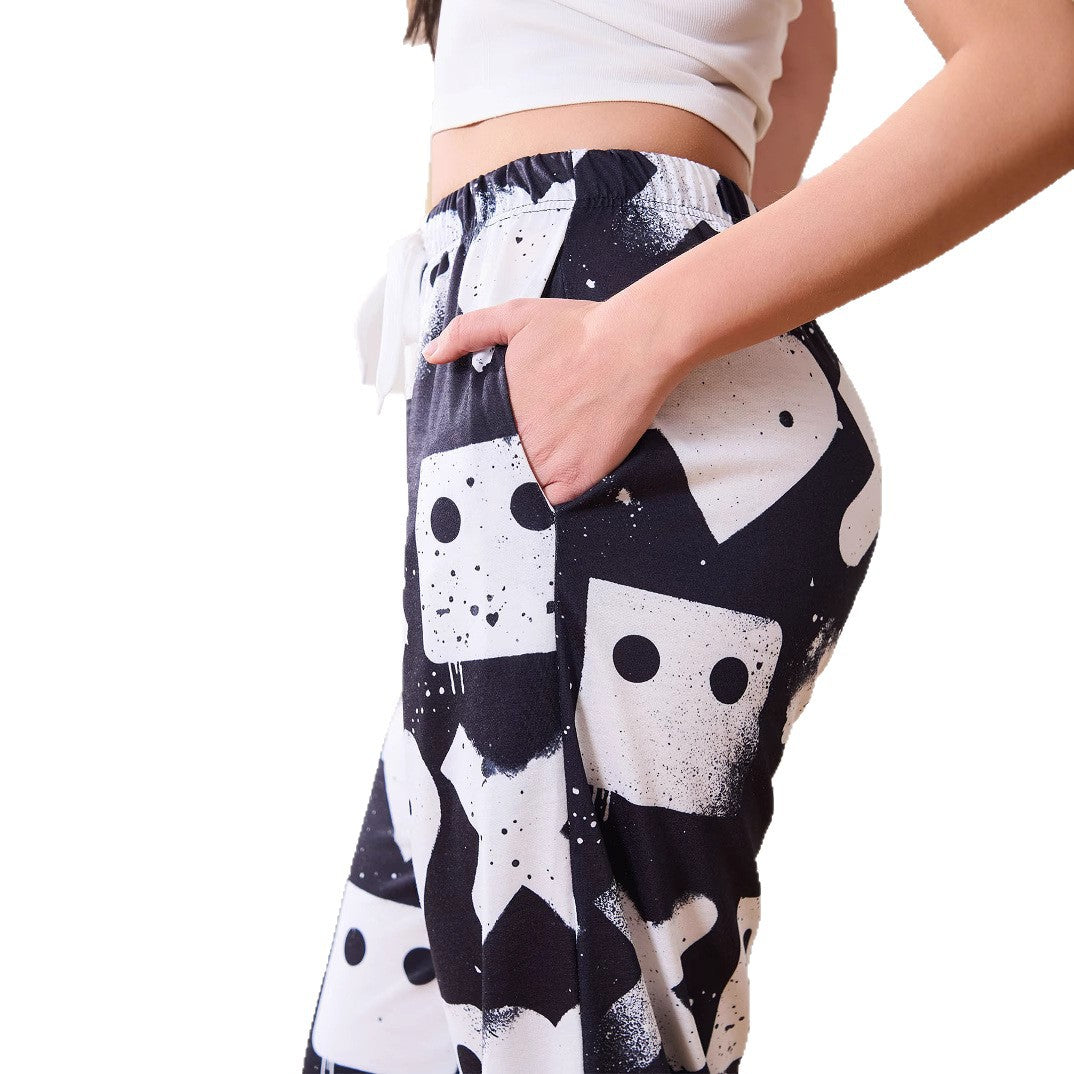 Damen Freizeithose mit einzigartigem grafischen Muster und elastischem Bund Stalluxe