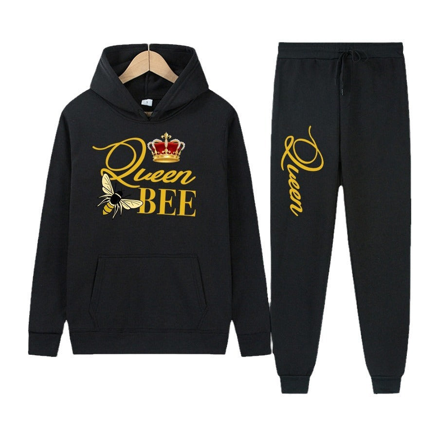 Damen Hoodie und Jogginghose Set mit kreativem "Queen Bee" Design Stalluxe