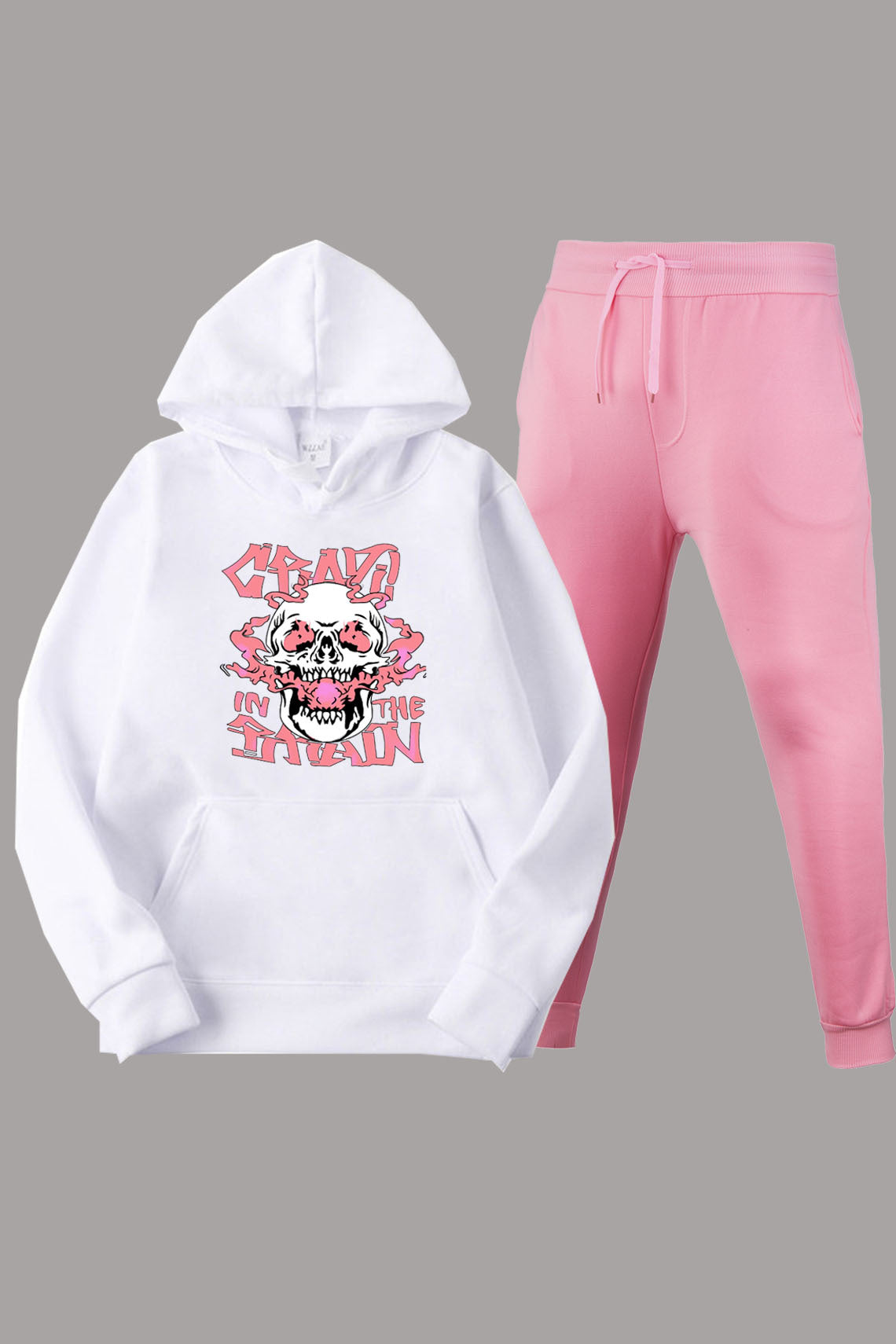 Damen sportliches Hoodie mit kreativen Grafiken und lässigen Jogginghosen Stalluxe