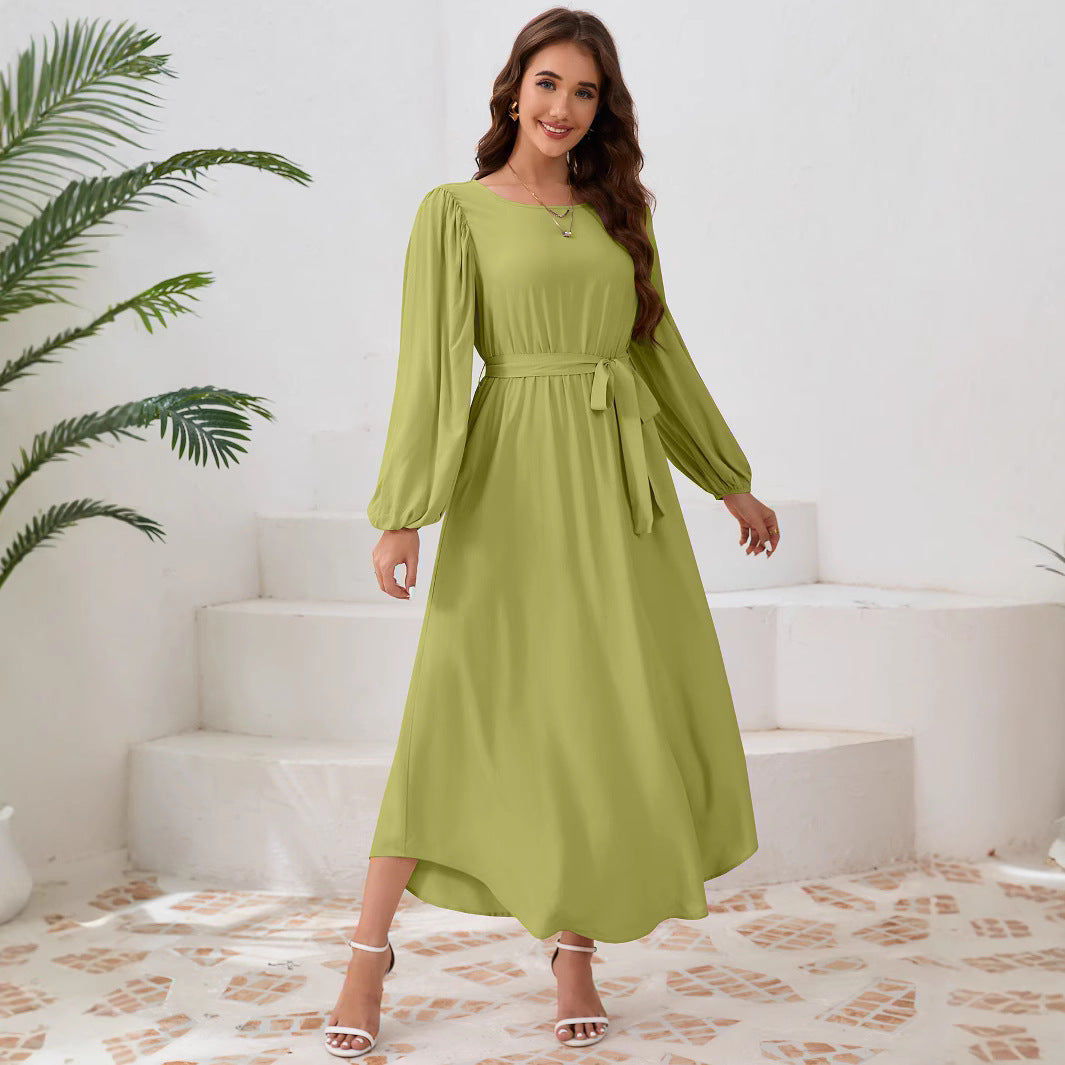 Damen Elegantes Maxikleid mit weitem Schnitt und Ballonärmeln Stalluxe