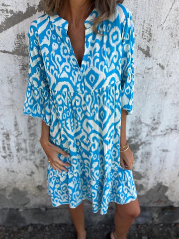 Damen lässiges Strandkleid mit lockerer Passform und schickem Druck Stalluxe