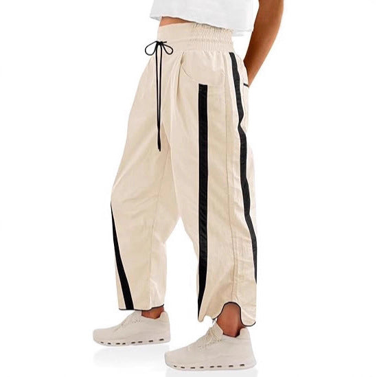 Damen weite Sporthose im lässigen Stil mit Kontraststreifen Stalluxe
