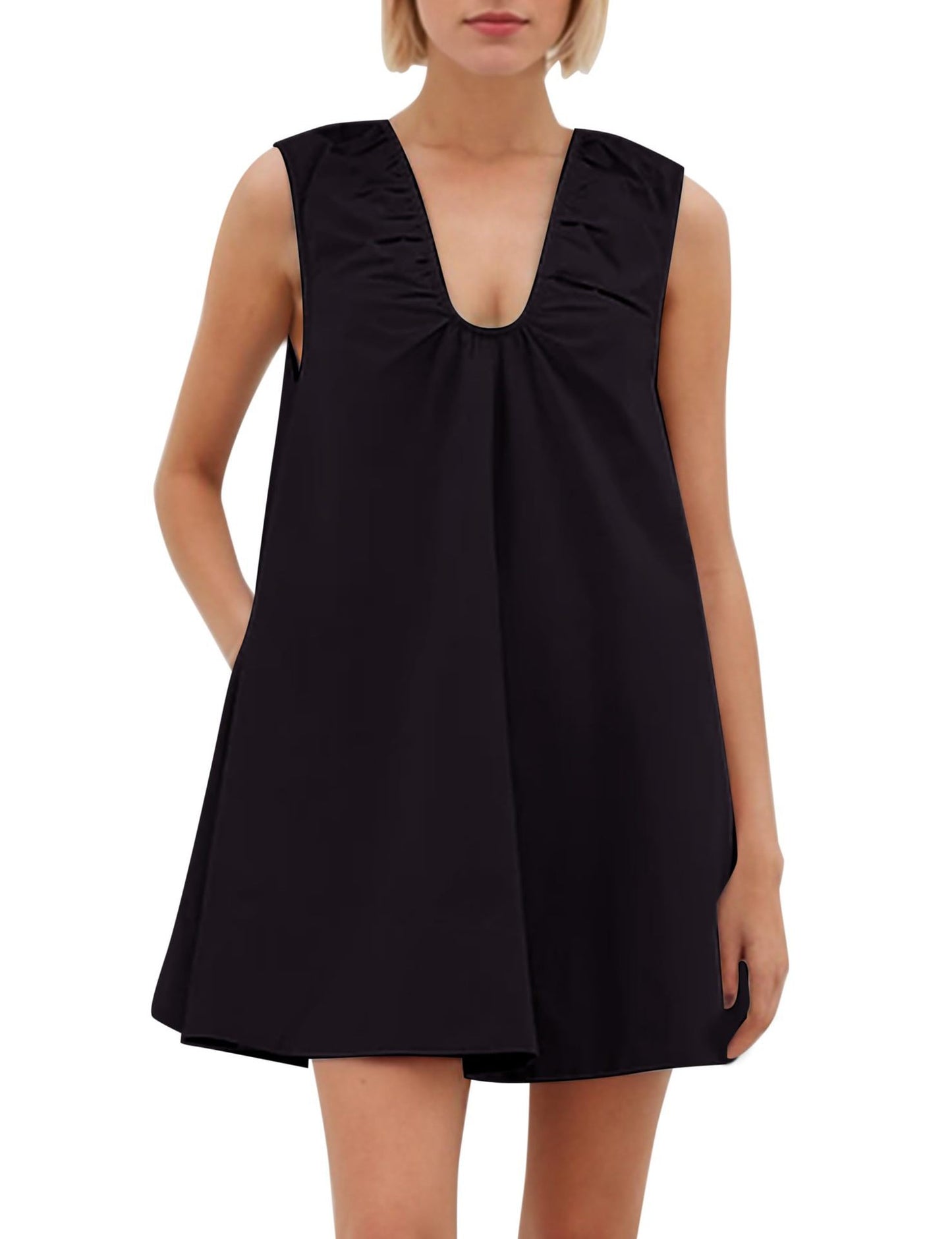 Damen Lässiges Sommerkleid mit Rüschen-Ausschnitt Stalluxe