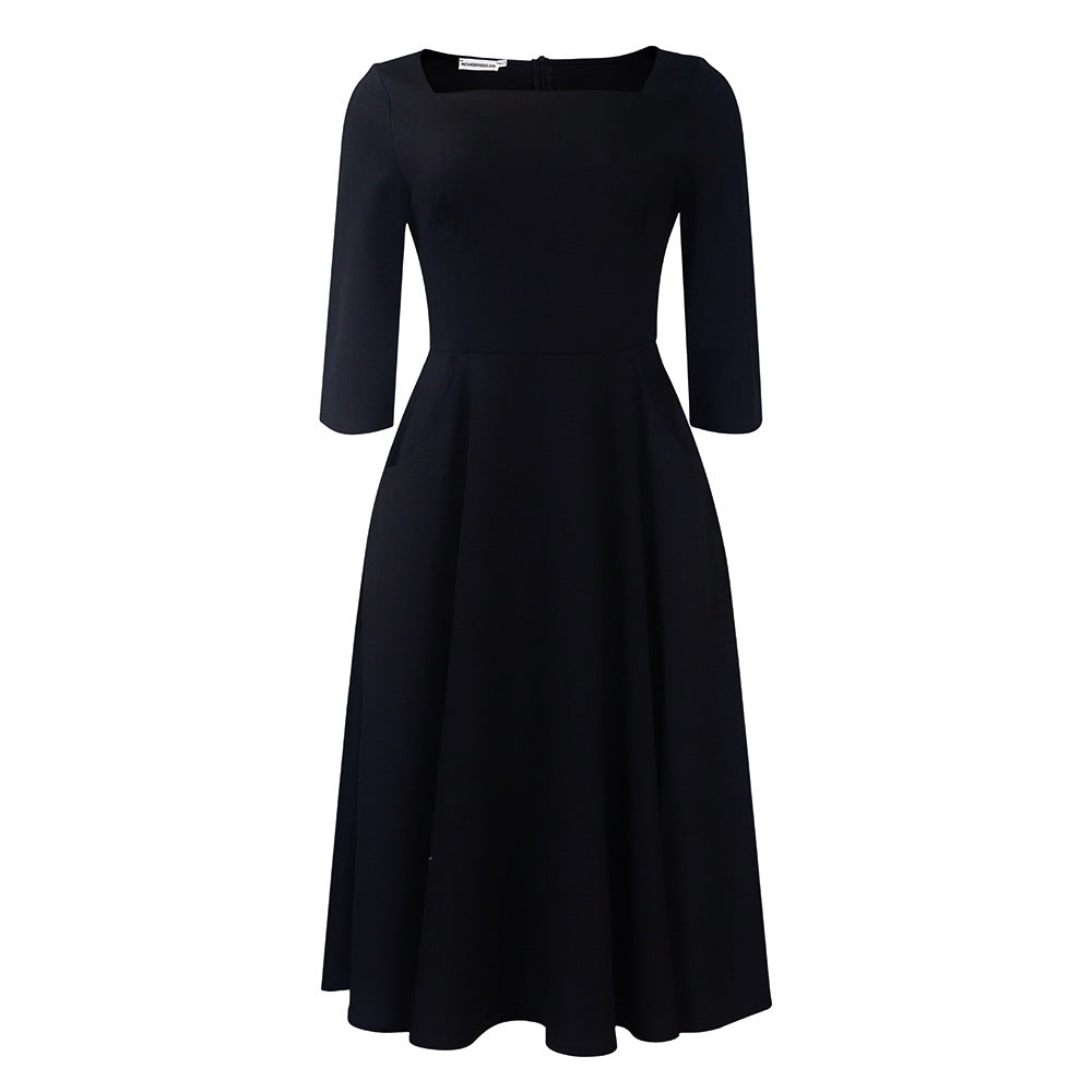 Damen Midi-Kleid mit eleganten Taschen und bequemem Schnitt Stalluxe