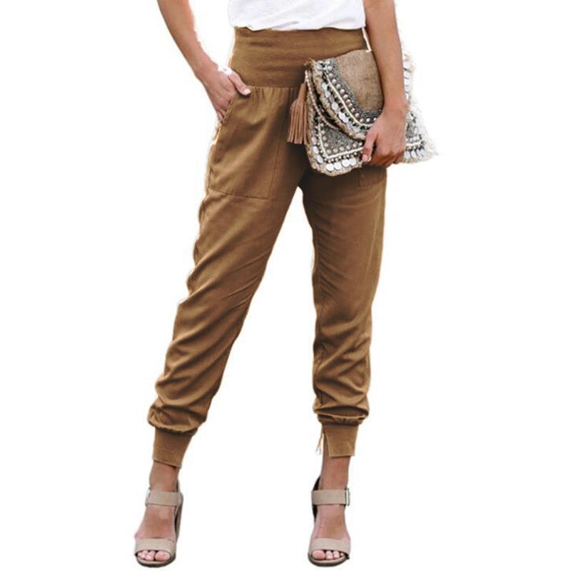 Damen Sportliche Freizeithose mit elastischem Bund und Taschen Stalluxe