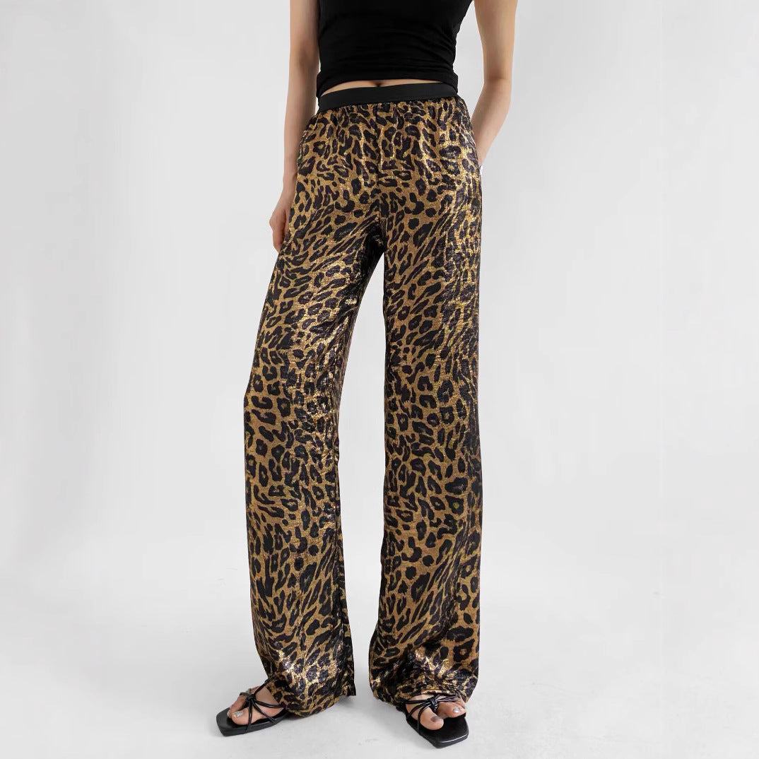 Damen elegante Leoparden-Hose Stalluxe