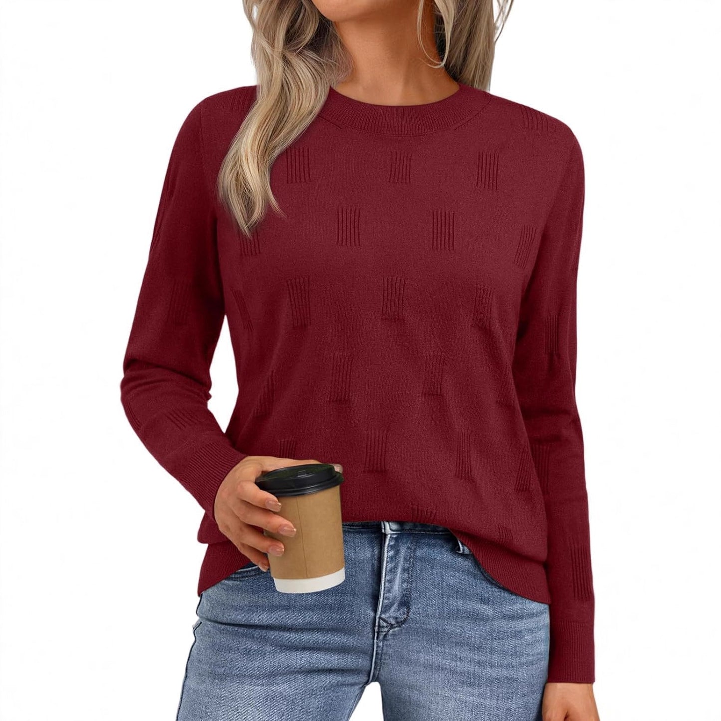 Damen Strickpullover mit strukturiertem Muster Stalluxe