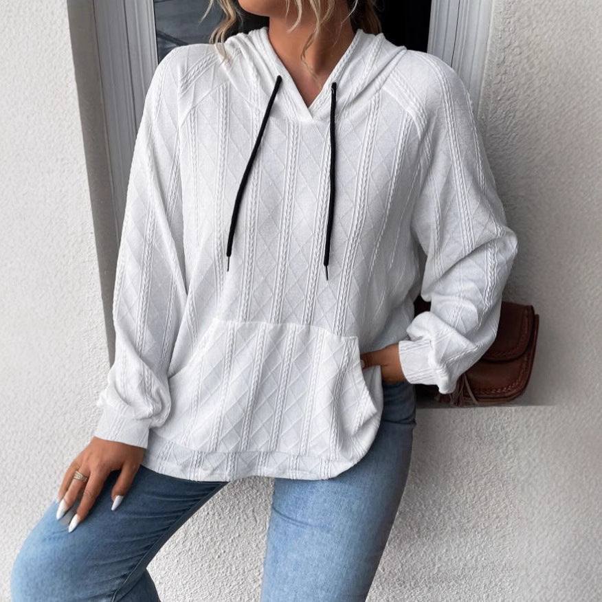 Women's Cozy Textured Pullover Hoodie Stalluxe
