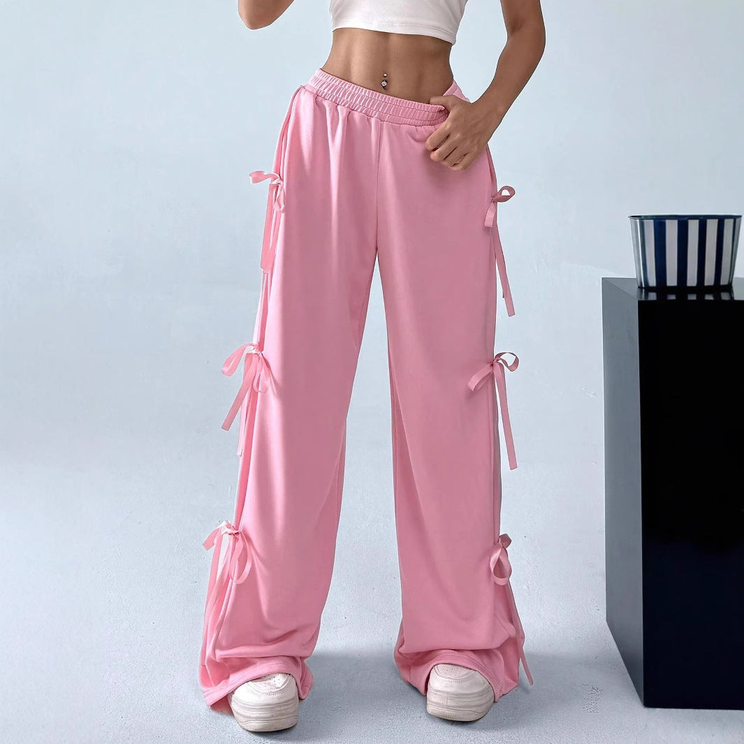 Damen Cargo-Hose mit trendigem Leopardenmuster und seitlichen Bändern Stalluxe