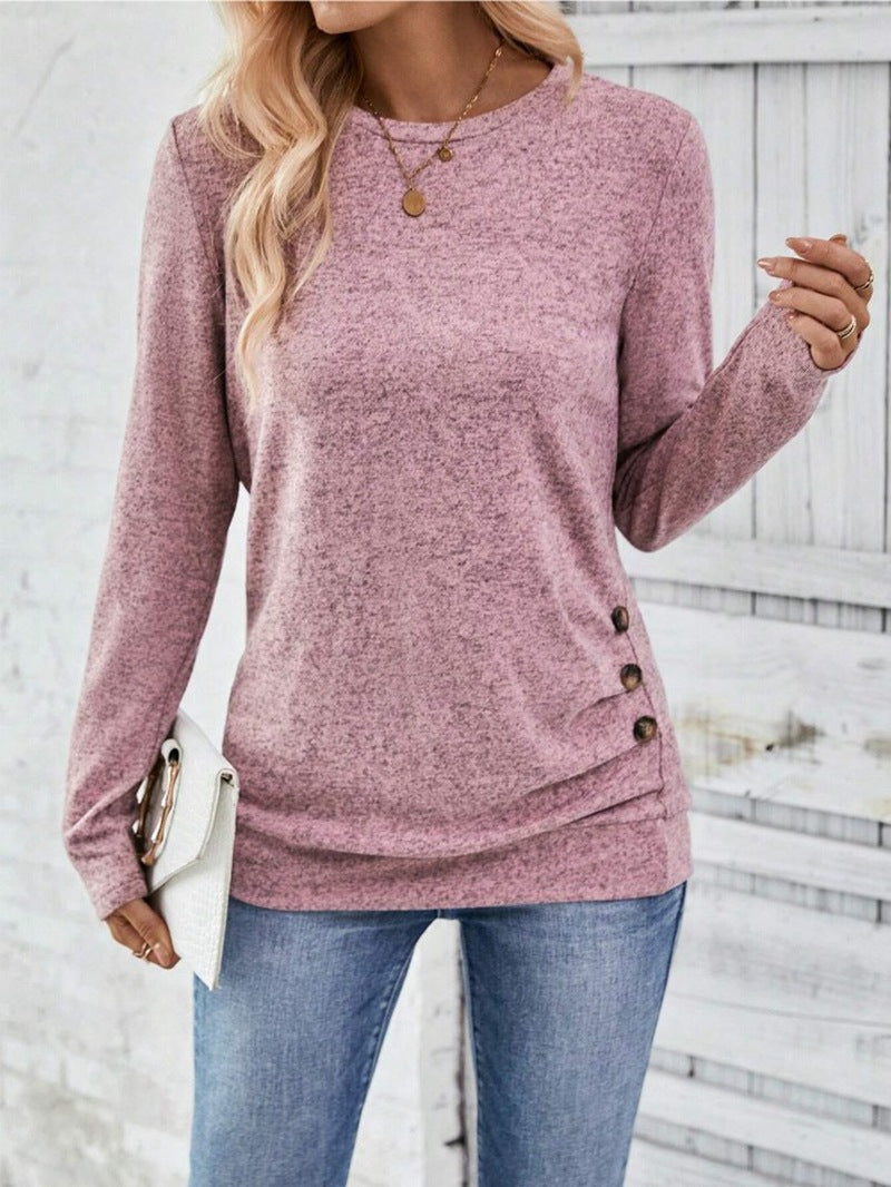 Damen lässiges Langarmshirt mit asymmetrischem Schnitt Stalluxe