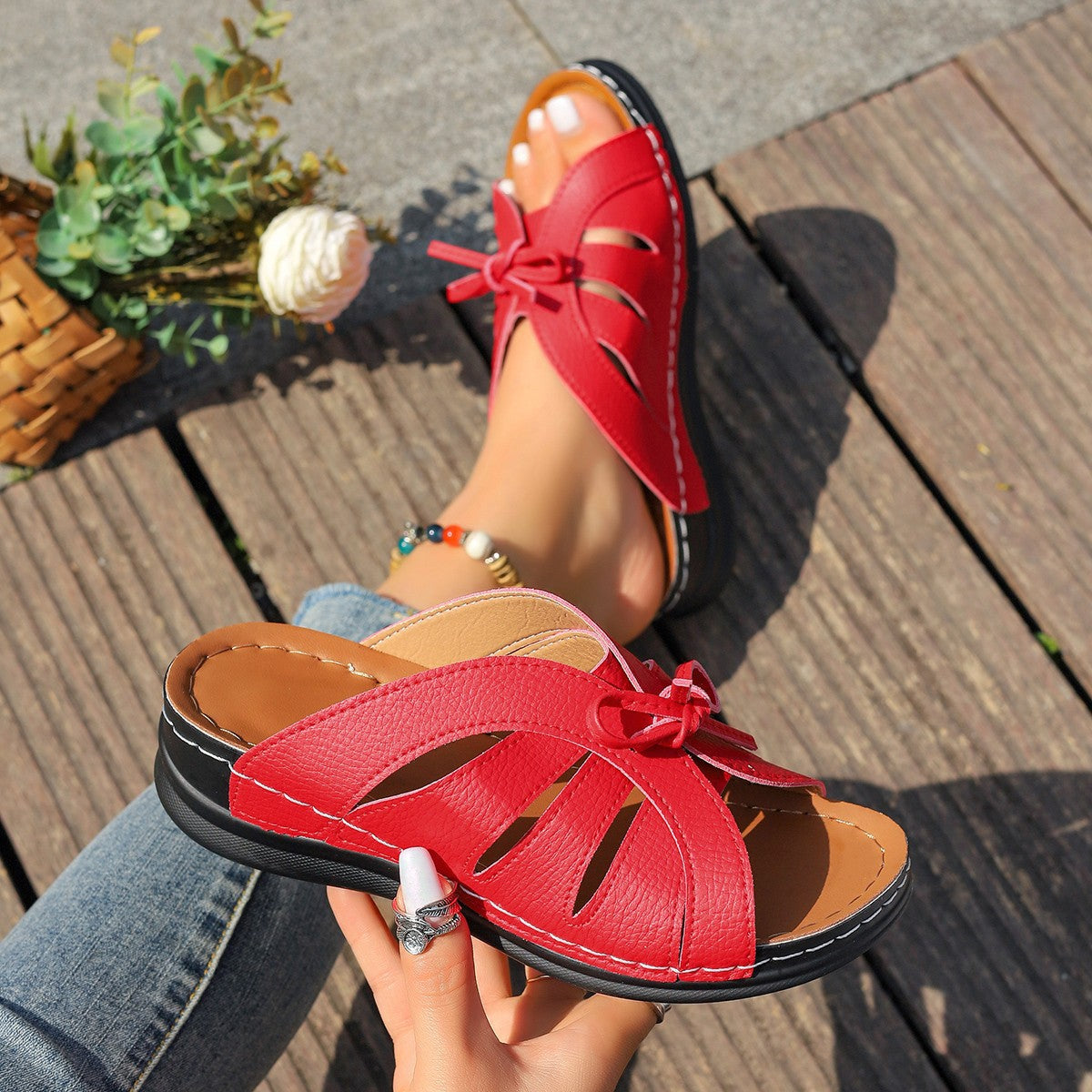 Damen modische Sandalen mit liebevollen Detailverzierungen Stalluxe