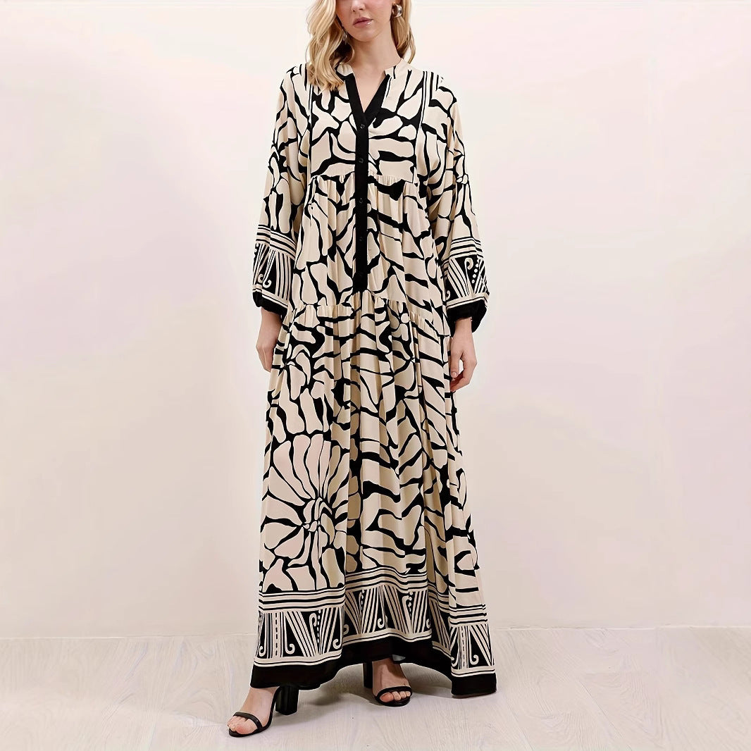 Damen Maxikleid im Boho-Stil mit floralem Design Stalluxe