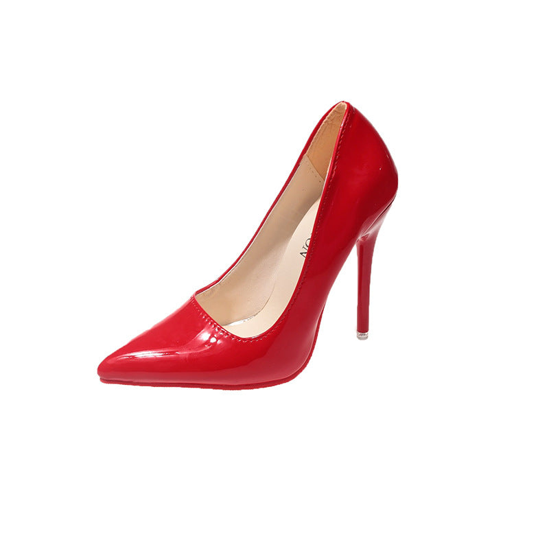 Damen Klassische High Heels mit spitz zulaufendem Design und hochglänzender Oberfläche Stalluxe