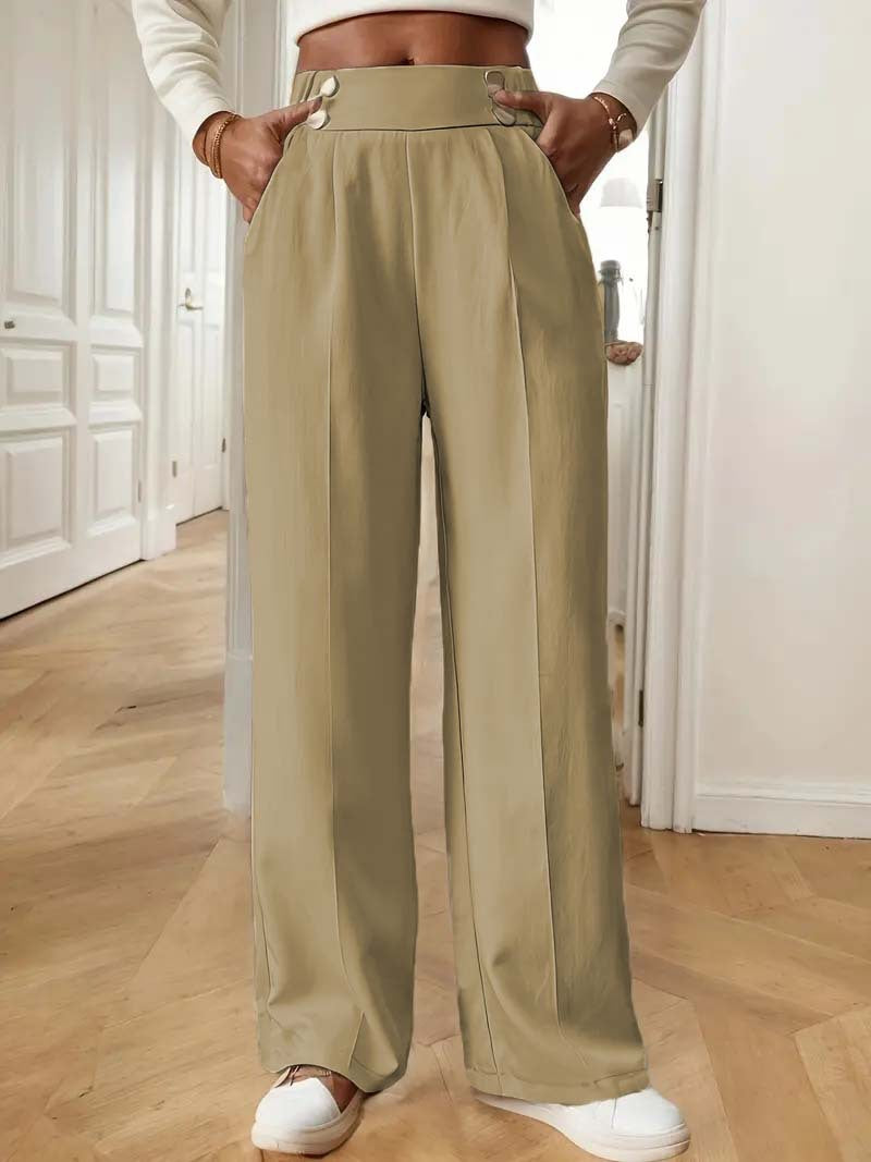Damen Elegante und luftige Hochbundhose mit weitem Bein und praktischen Taschen Stalluxe