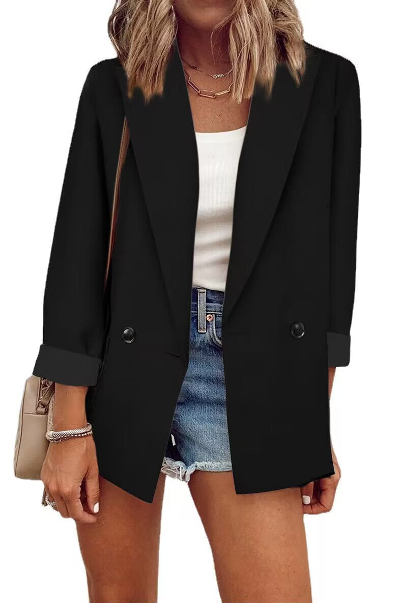 Damen Eleganter Oversized-Blazer mit doppelter Knopfreihe und modischen Details Stalluxe
