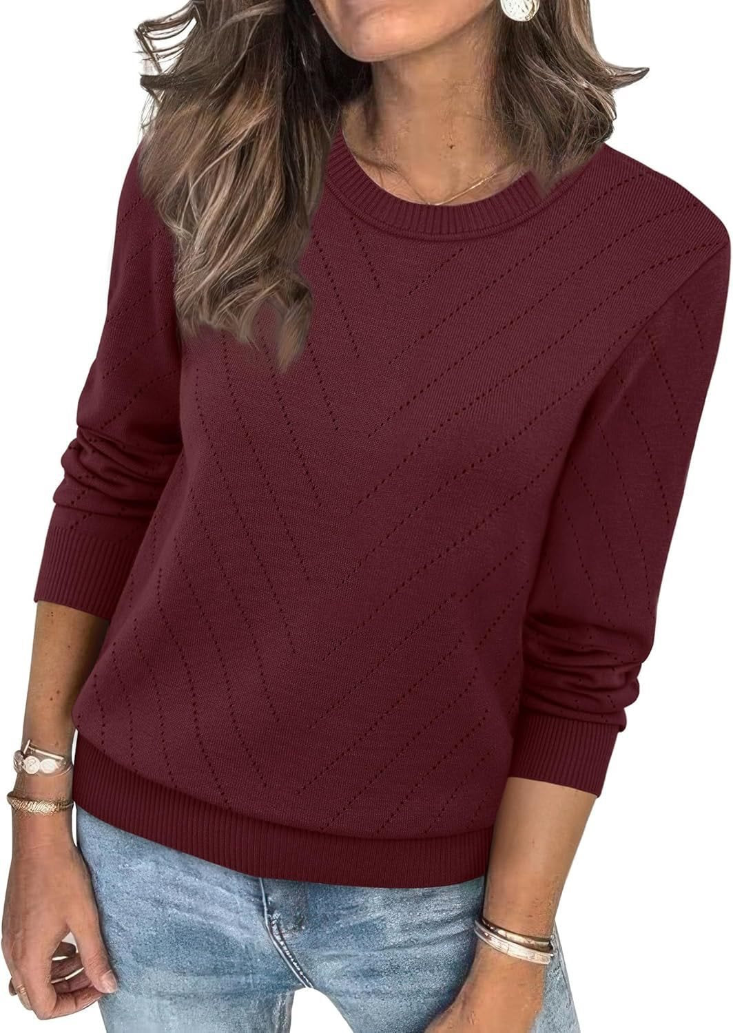 Damen Modischer Pullover mit strukturiertem Zickzack-Muster und lässigem Schnitt Stalluxe