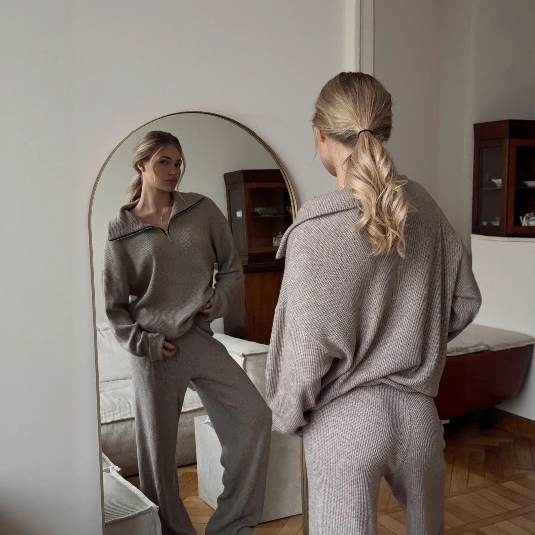 Damen lässiger Pullover und weite Hose Set Stalluxe