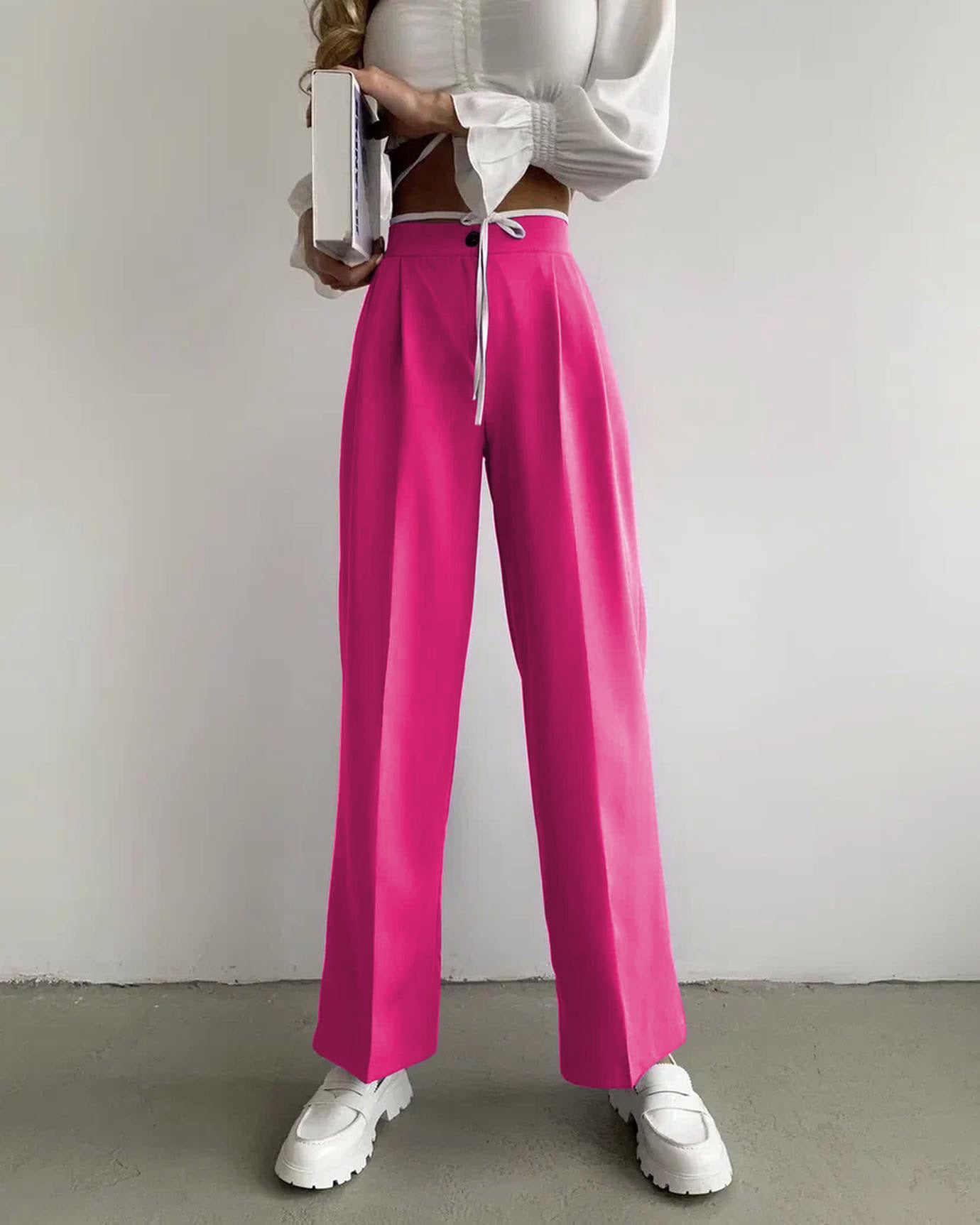 Damen Weite Palazzo-Hose mit elastischem Bund und praktischen Taschen Stalluxe