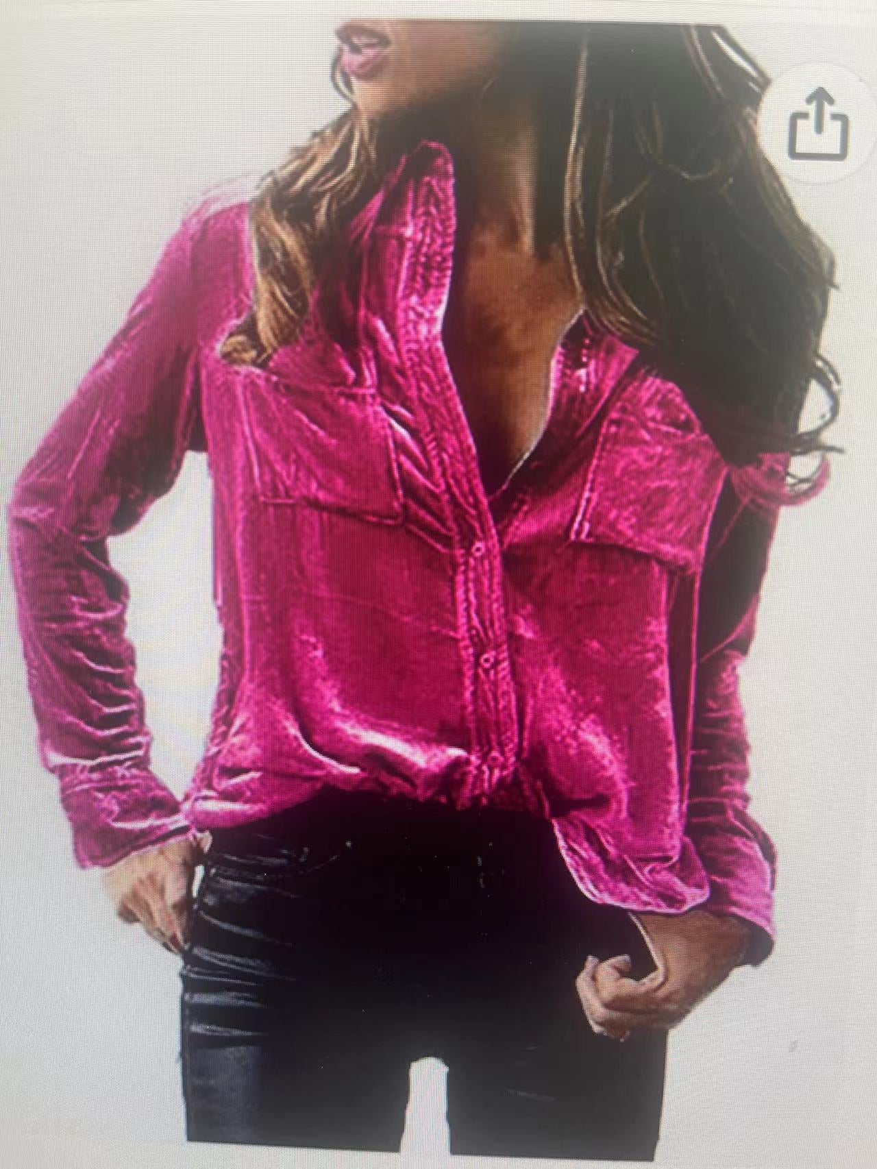 Damen Satin Bluse mit dekorativen Brusttaschen Stalluxe