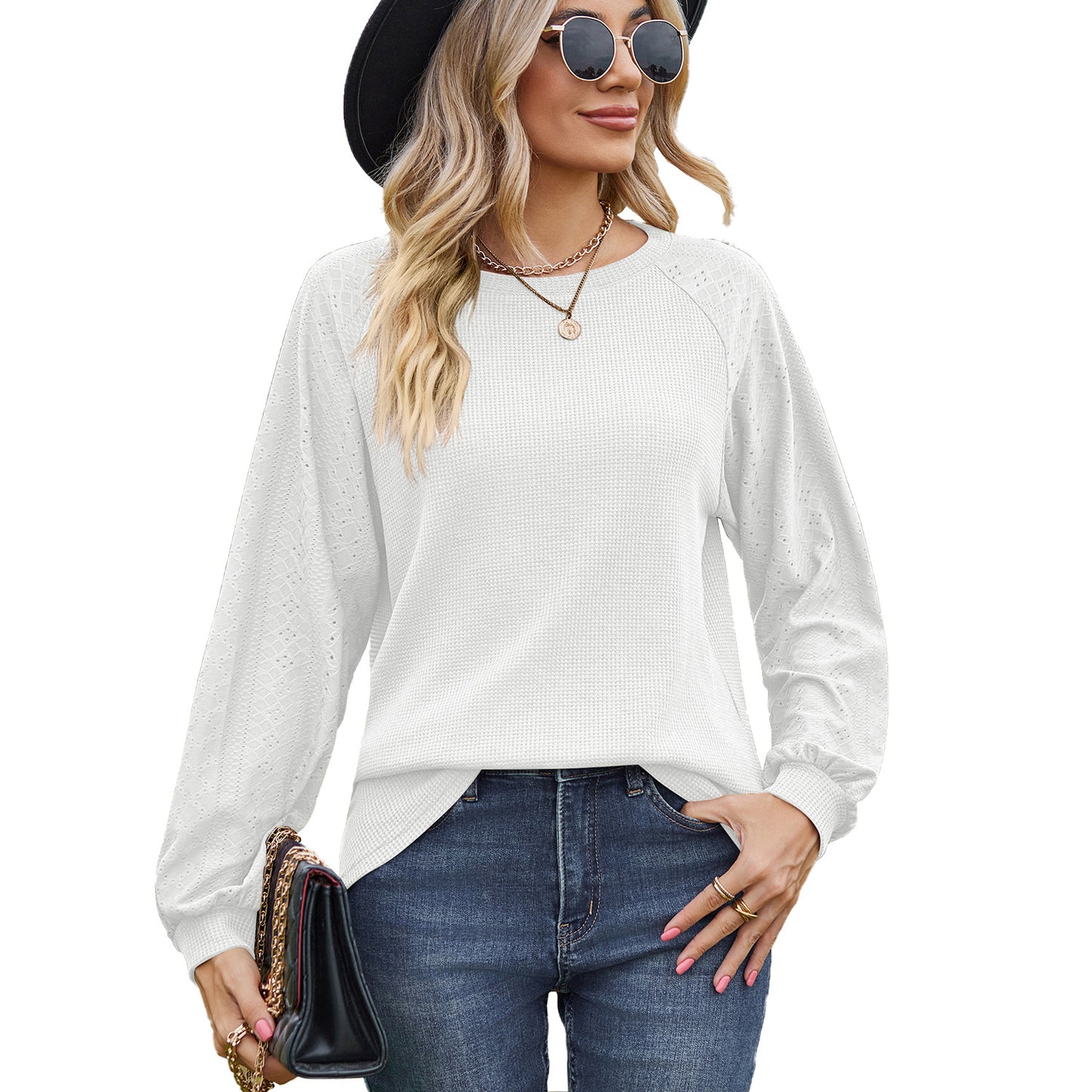 Damen lässiger Pullover mit modischen Strickdetails Stalluxe