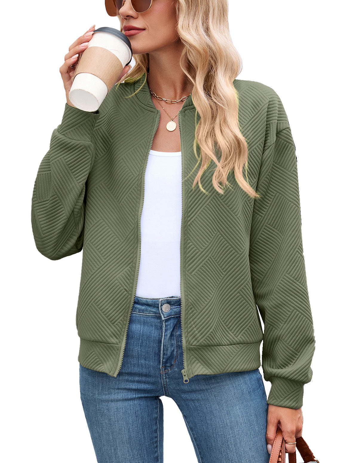 Damen Sportliche Bomberjacke mit strukturiertem Design Stalluxe
