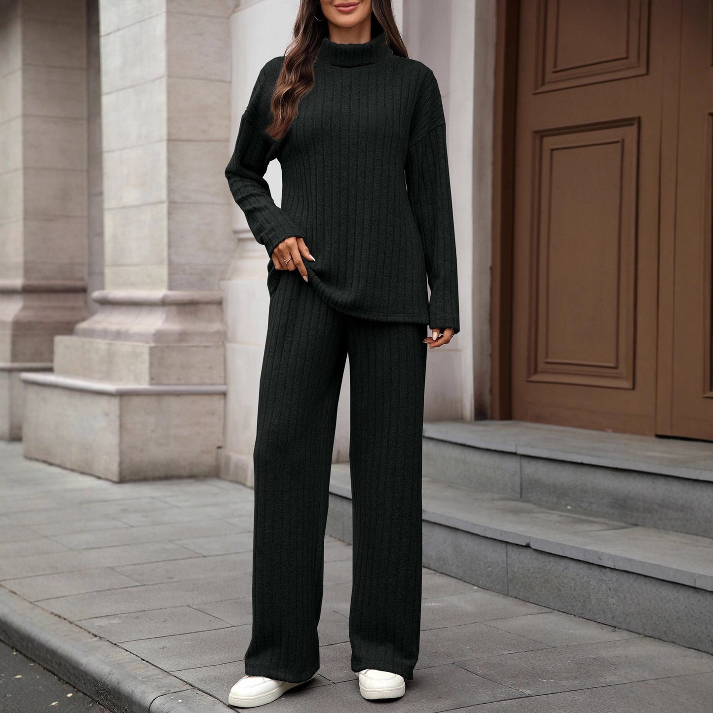 Damen Grobstrick Pullover und Hose Set Stalluxe