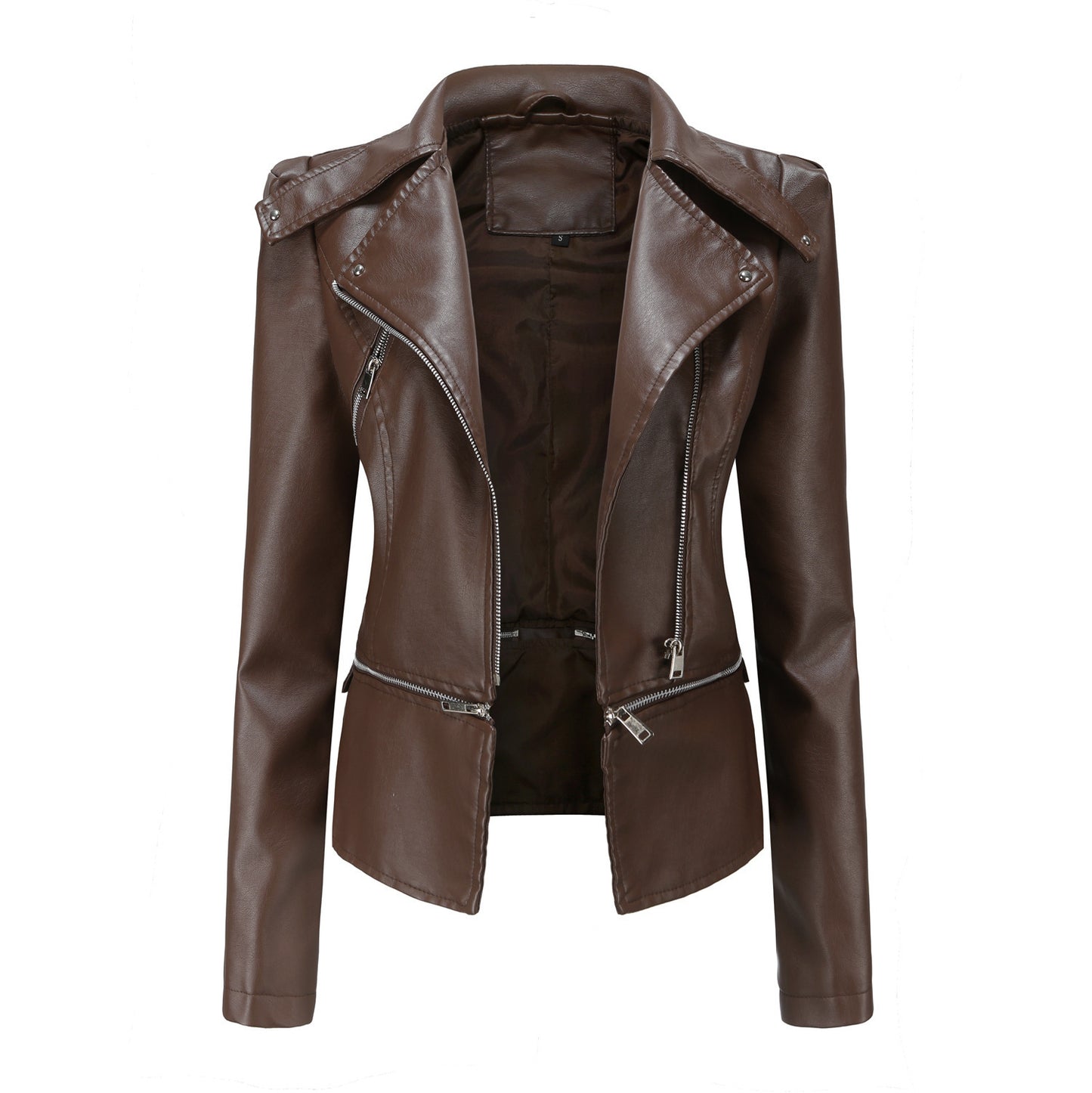 Damen Lederjacke mit asymmetrischem Reißverschluss und stilvollen Zipper-Details Stalluxe