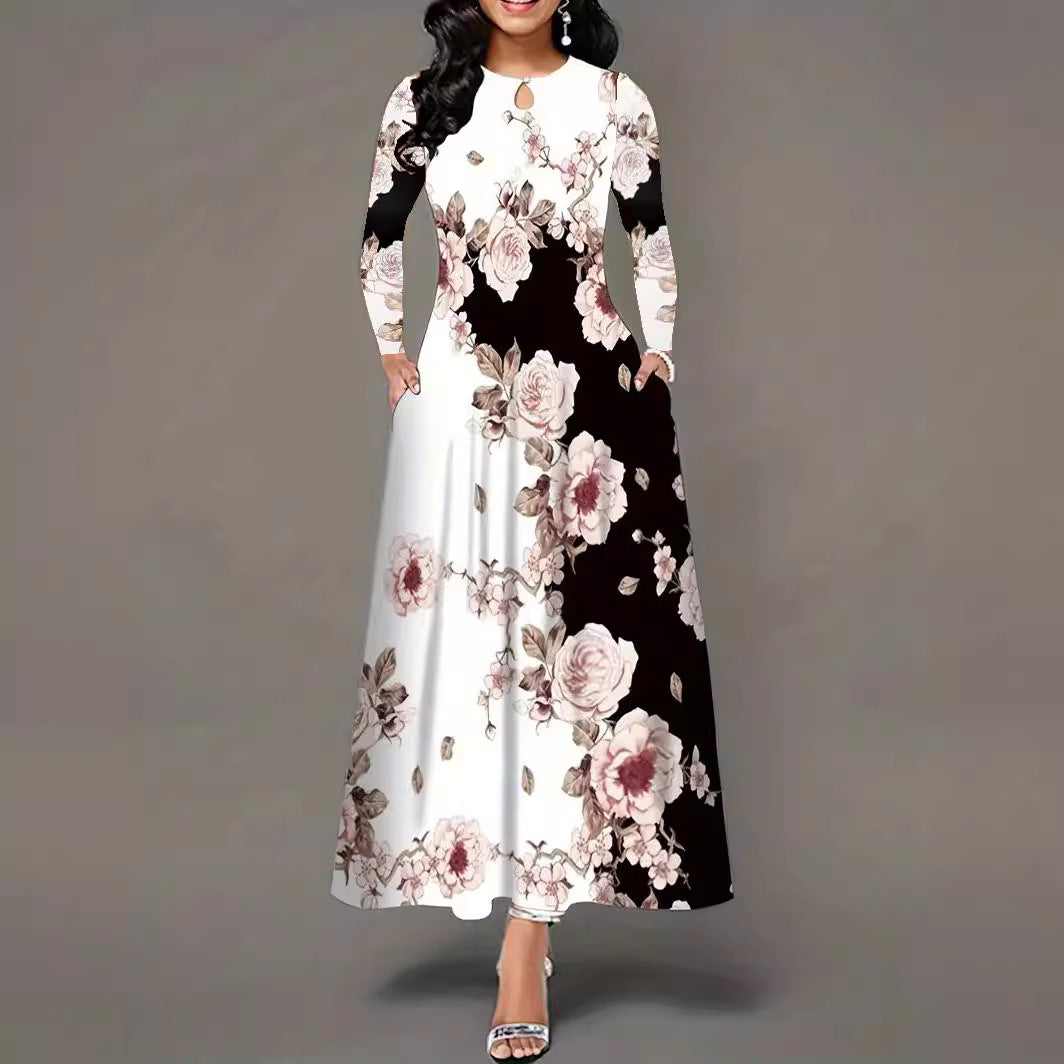Damen Maxikleid mit floralen Mustern Stalluxe
