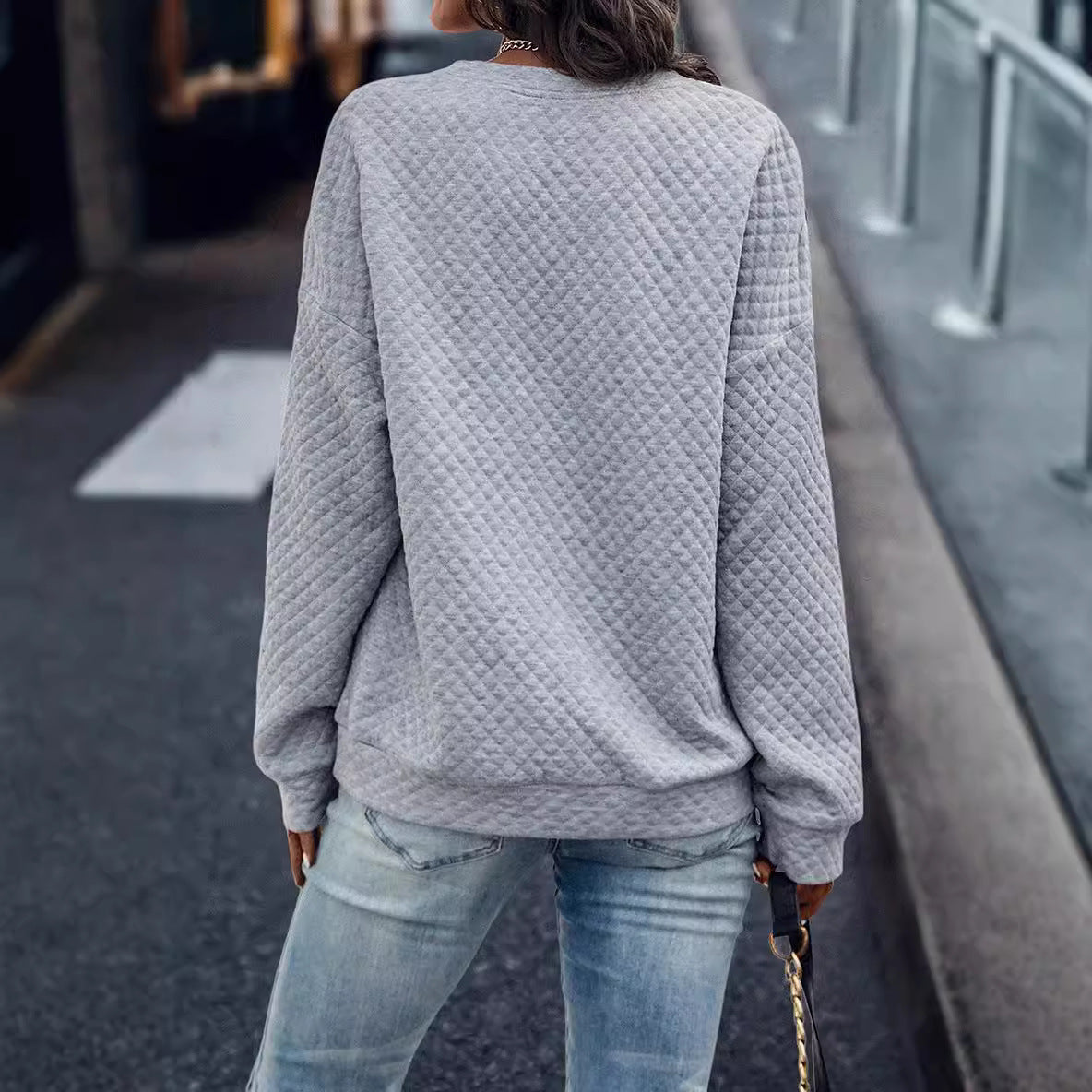 Women's Quilted Half-Zip Sweatshirt Stalluxe