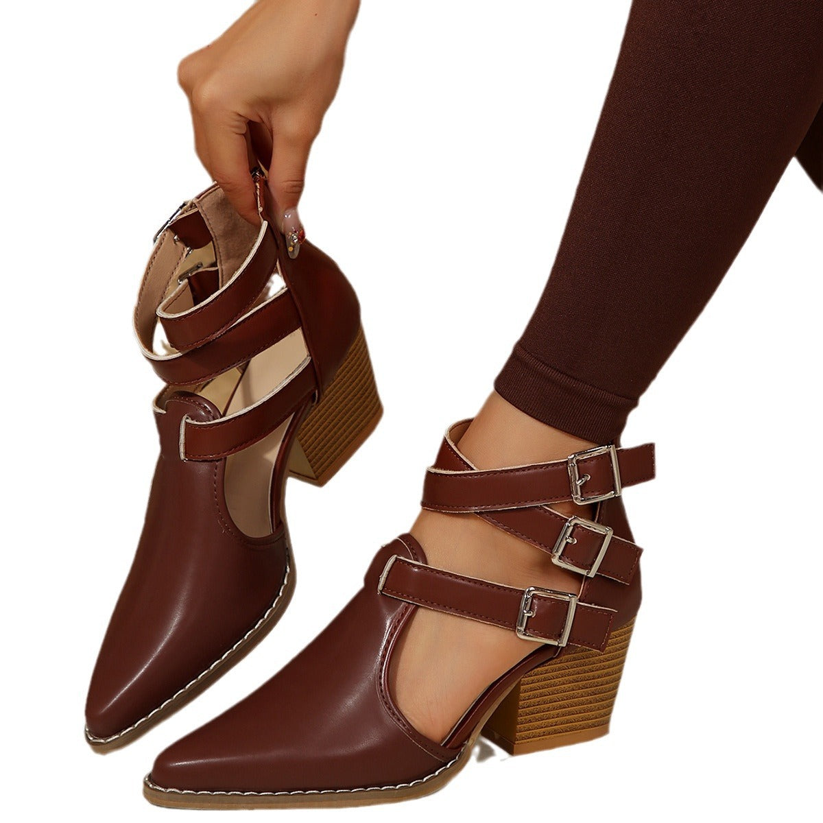 Damen Elegante Ankle Boots mit verstellbaren Riemen Stalluxe