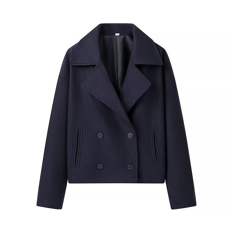 Damen elegante Bikerjacke mit doppelter Knopfleiste und weichem Material Stalluxe