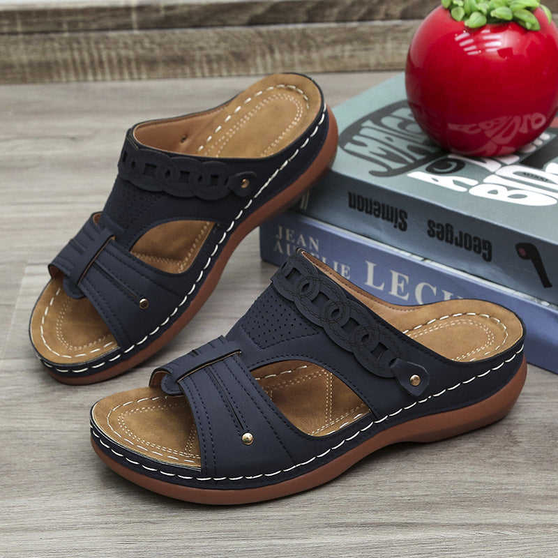 Damen elegante Komfortsandalen mit atmungsaktivem Obermaterial Stalluxe