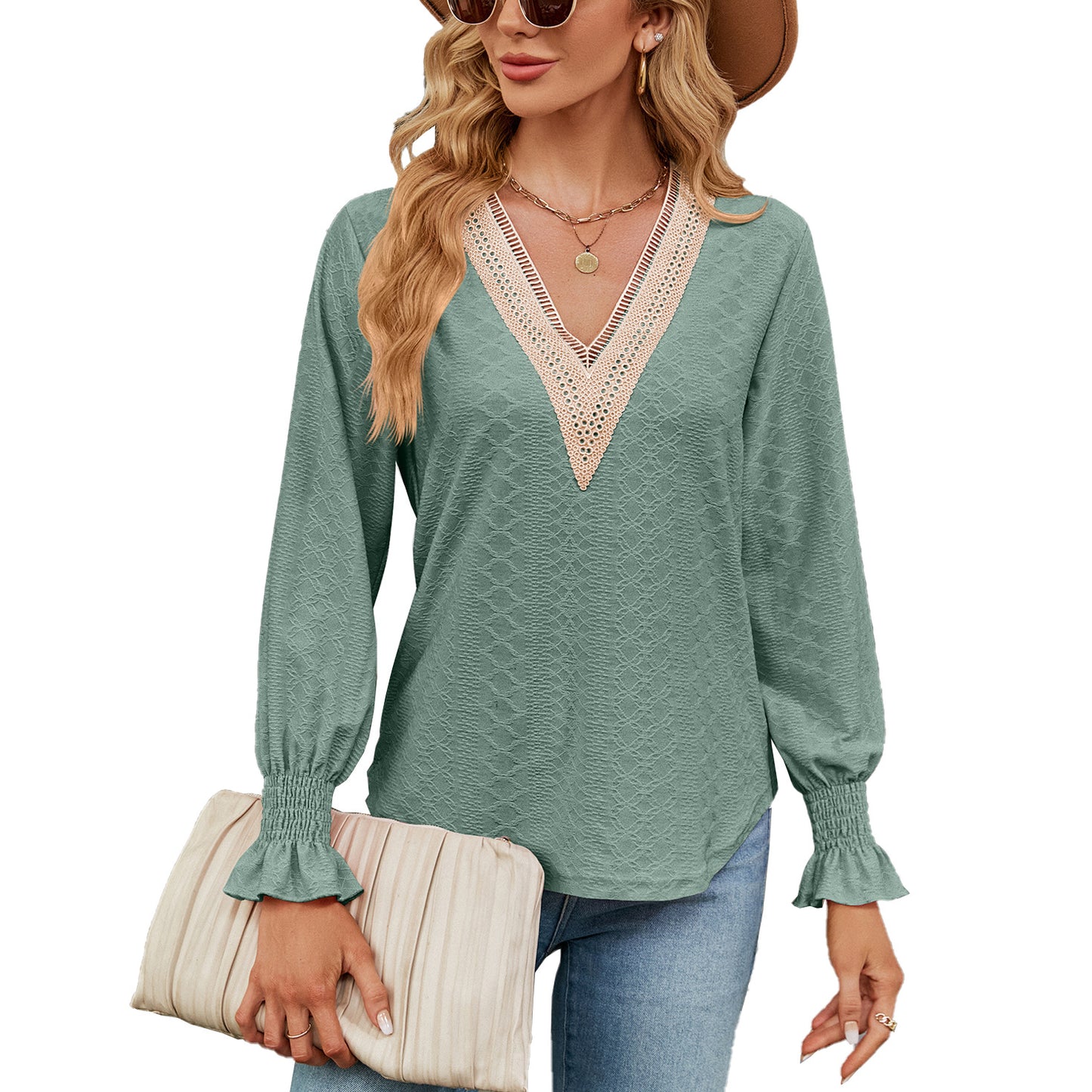 Damen Luftiges Blusenshirt mit feinem Strukturdesign Stalluxe