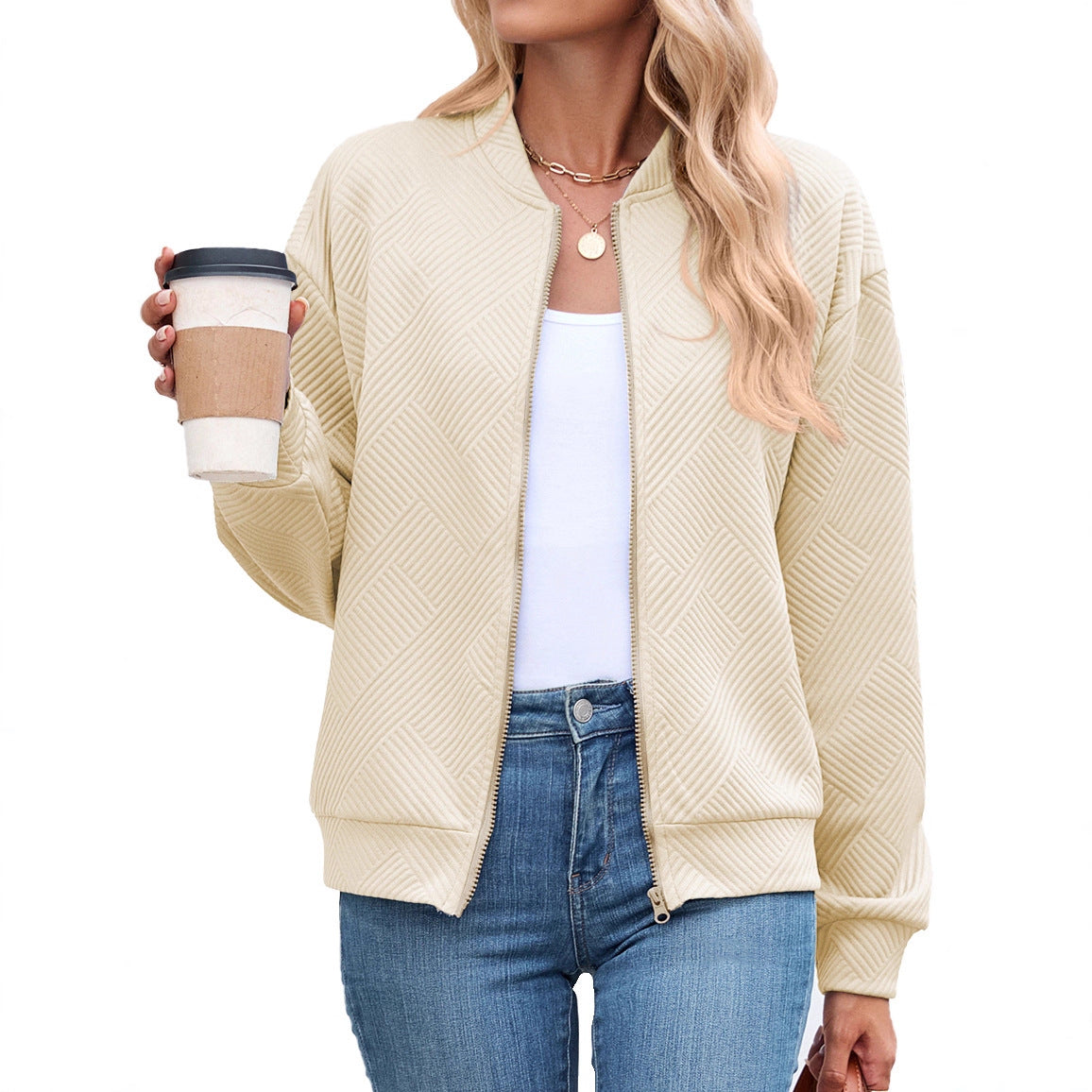 Damen Sportliche Bomberjacke mit strukturiertem Design Stalluxe