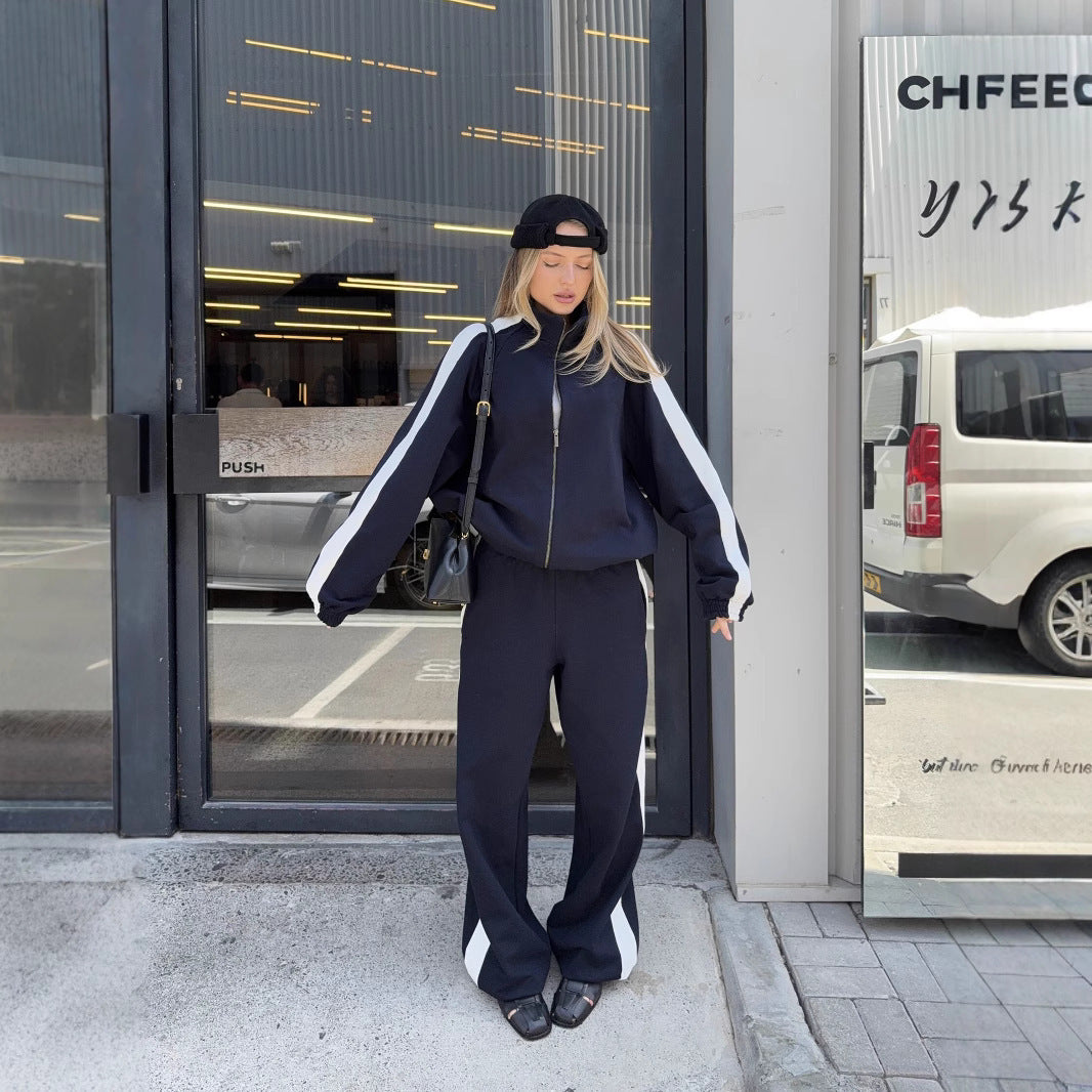 Damen Sportliches Ensemble mit moderner Passform und Kontraststreifen Stalluxe