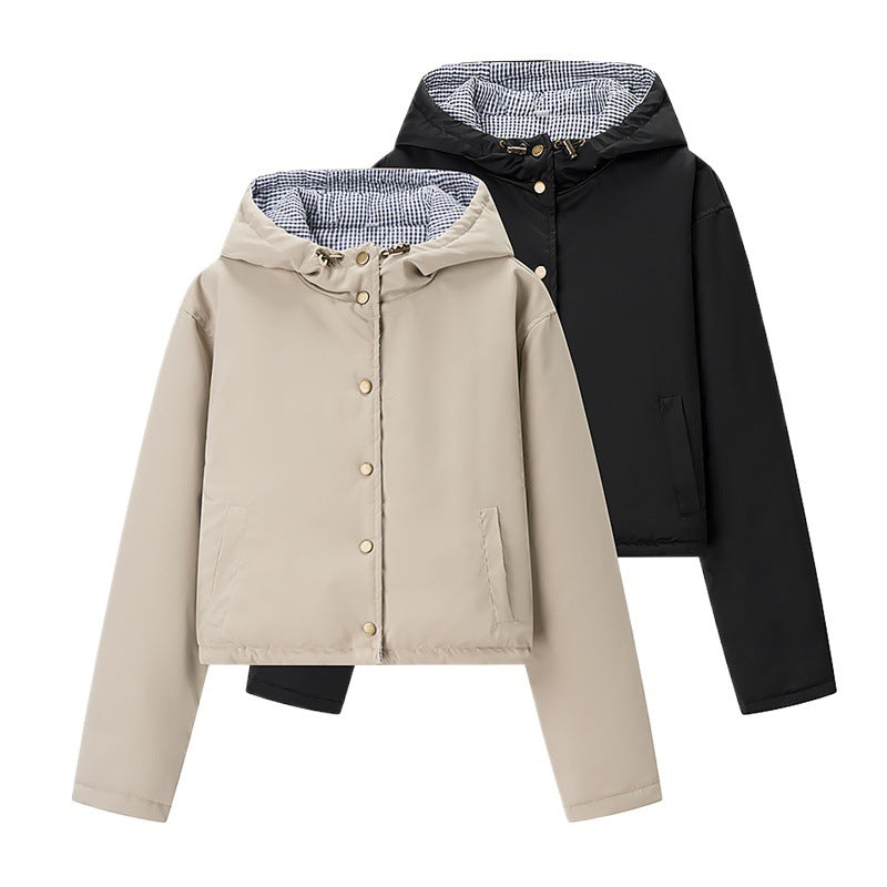 Damen Übergangsjacke mit Kapuze und praktischen Taschen Stalluxe