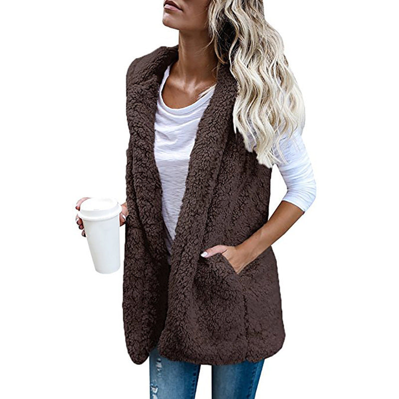 Damen Zarte Fleece-Weste mit praktischen Taschen und offenem Schnitt Stalluxe