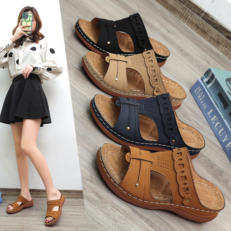 Damen elegante Komfortsandalen mit atmungsaktivem Obermaterial Stalluxe