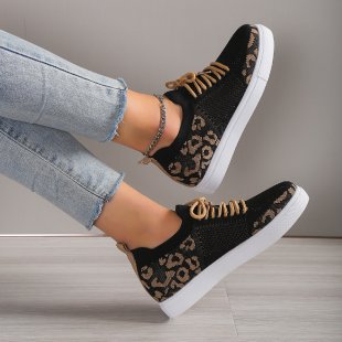 Damen Sneaker mit atmungsaktivem Mesh-Obermaterial und trendigem Tiermuster Stalluxe