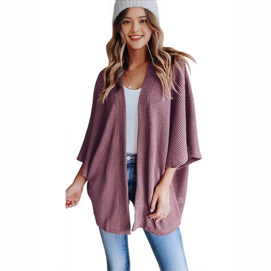 Damen lässiger Strickkimono mit weitem Schnitt und lässigem Design Stalluxe