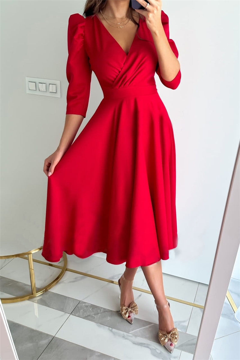 Damen Elegantes Midi Kleid Stalluxe
