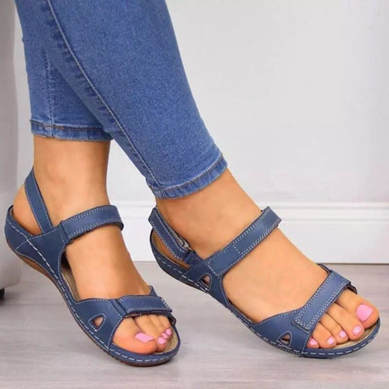 Damen Bequeme Riemensandaletten mit ergonomischer Sohle Stalluxe