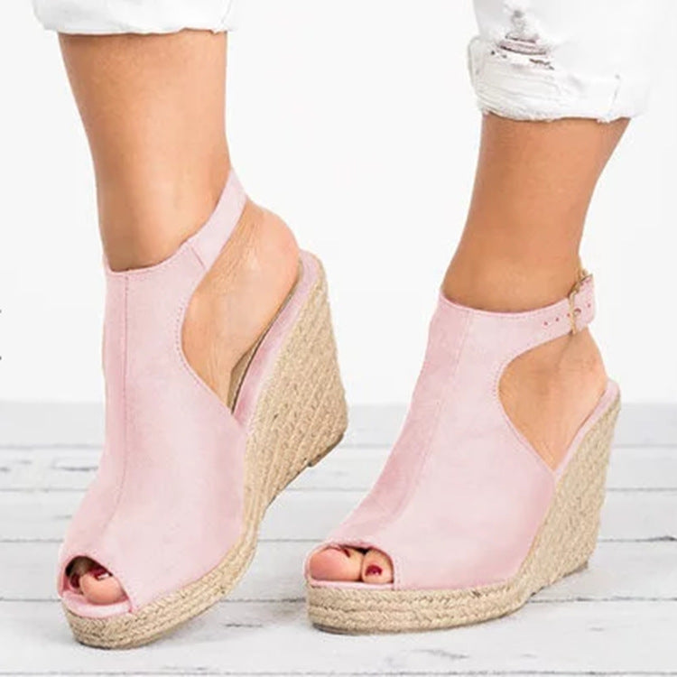 Damen Wedge-Pantoletten mit offenem Zehenbereich und verstellbarem Riemen Stalluxe