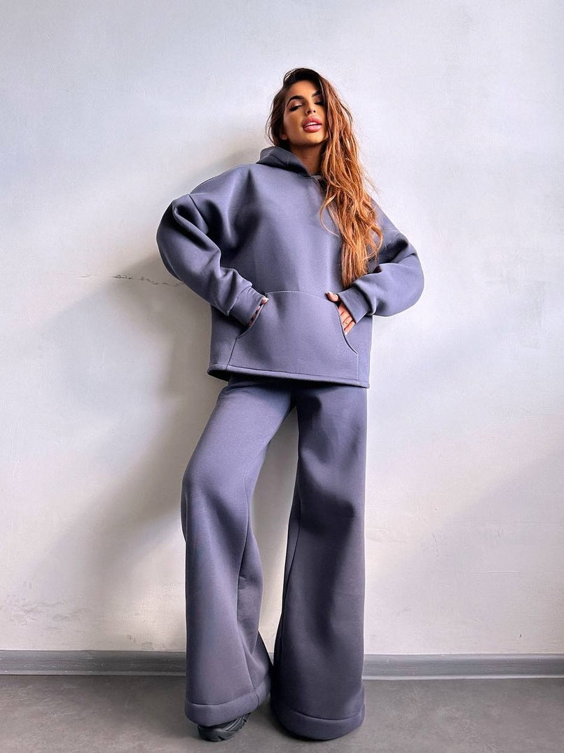 Damen lässiger Kapuzenpullover mit weitem Schnitt und bequemen Beinen Stalluxe