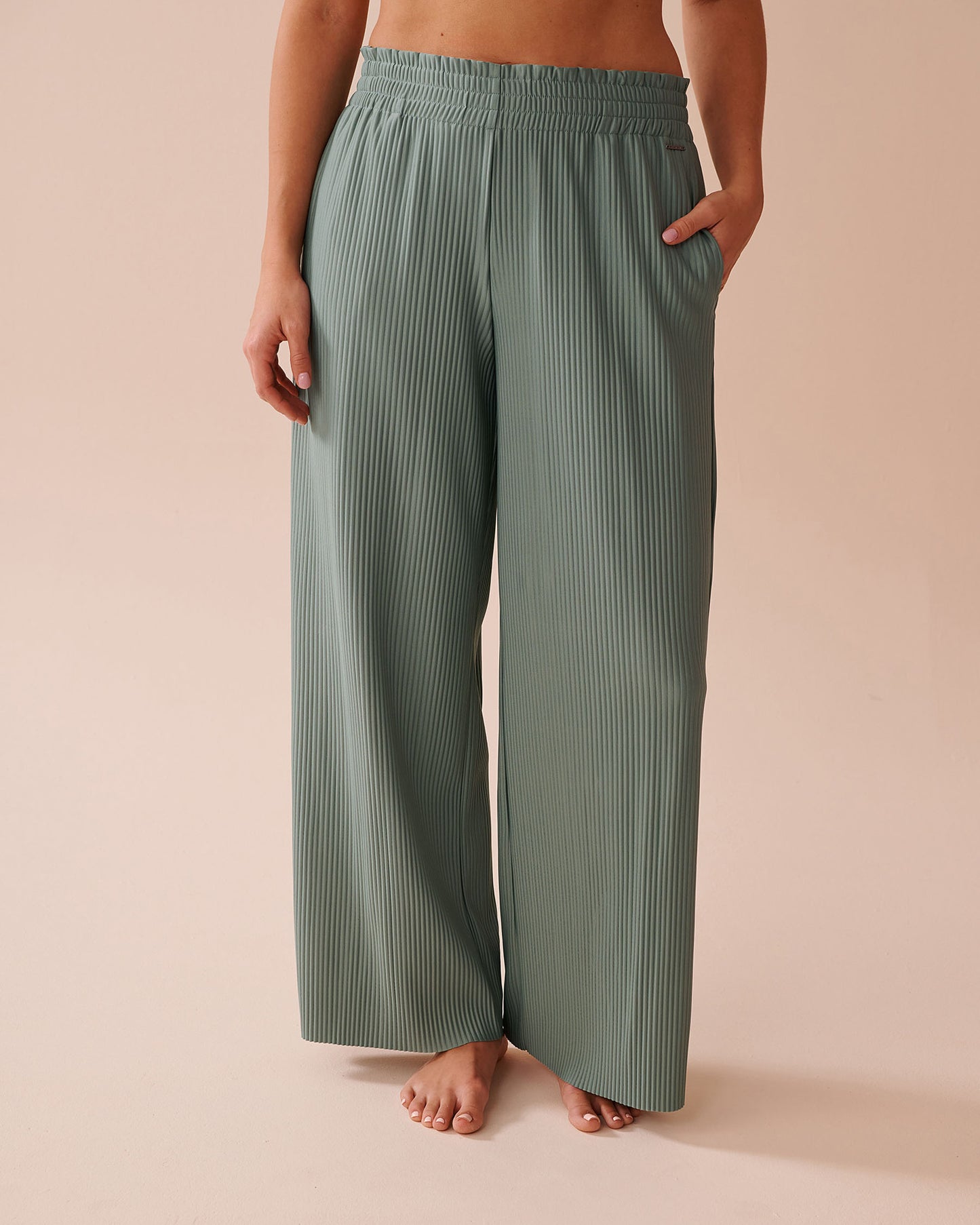 Damen Weitbeinige Falten Lounge-Hose Stalluxe
