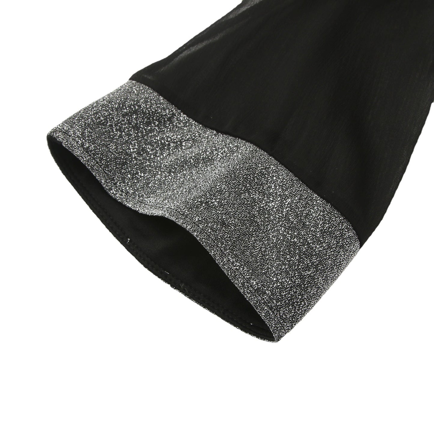 Damen Glamouröses Minikleid mit transparenten Ärmeln und funkelnden Akzenten Stalluxe