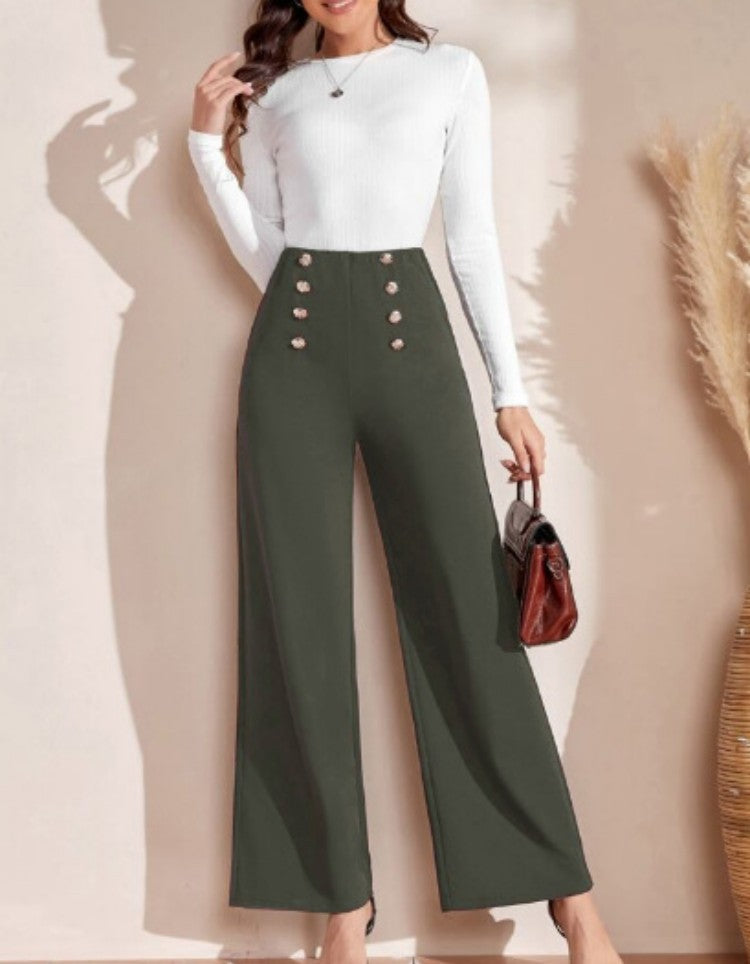 Damen Hochtaillierte Palazzo-Hosen Stalluxe