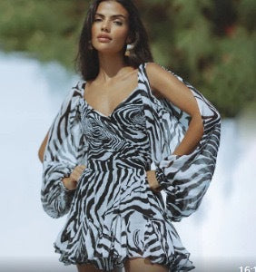 Damen Wickelkleid mit floralen Rüschendetails und sexy V-Ausschnitt Stalluxe