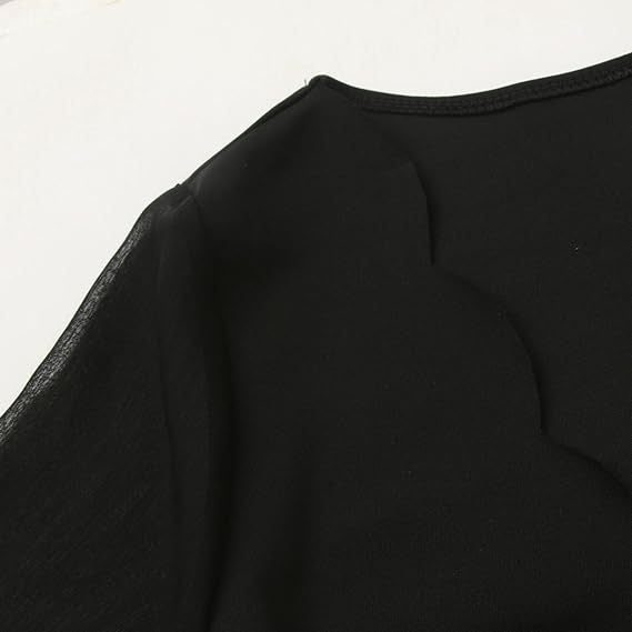 Damen Elegantes Minikleid mit durchscheinenden Ärmeln und Rüschendetails Stalluxe