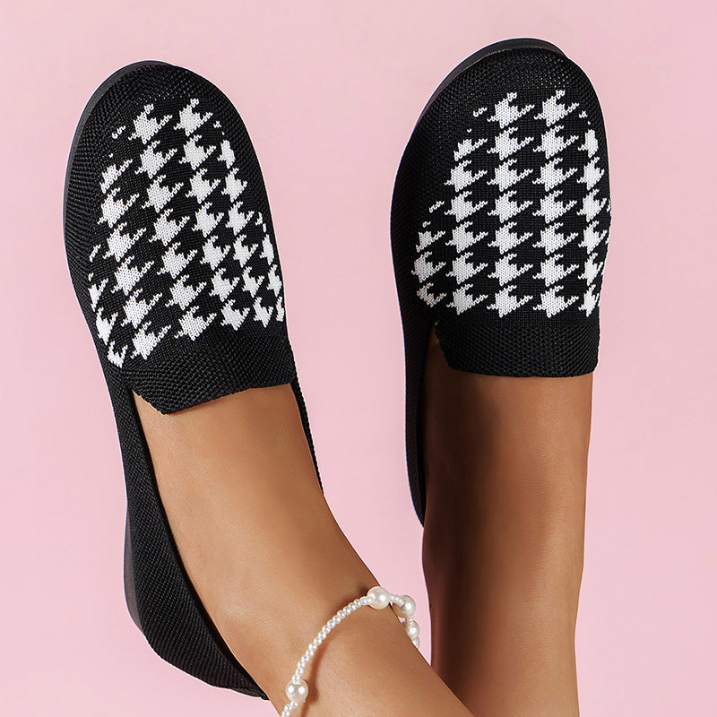 Damen Gemusterte Slipper mit elastischem Bund Stalluxe